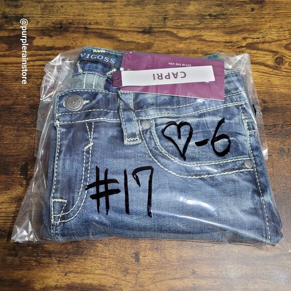 Vigoss Jeans 2 Heritage Fit Capri Mid Rise Thick Stitch Legacy Stretch Denim - Picture 13 of 13